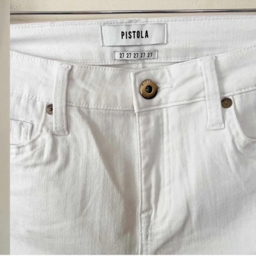 Pistola Jennifer Oslo White High Waisted Jeans P6822FTN Size 27 Distressed